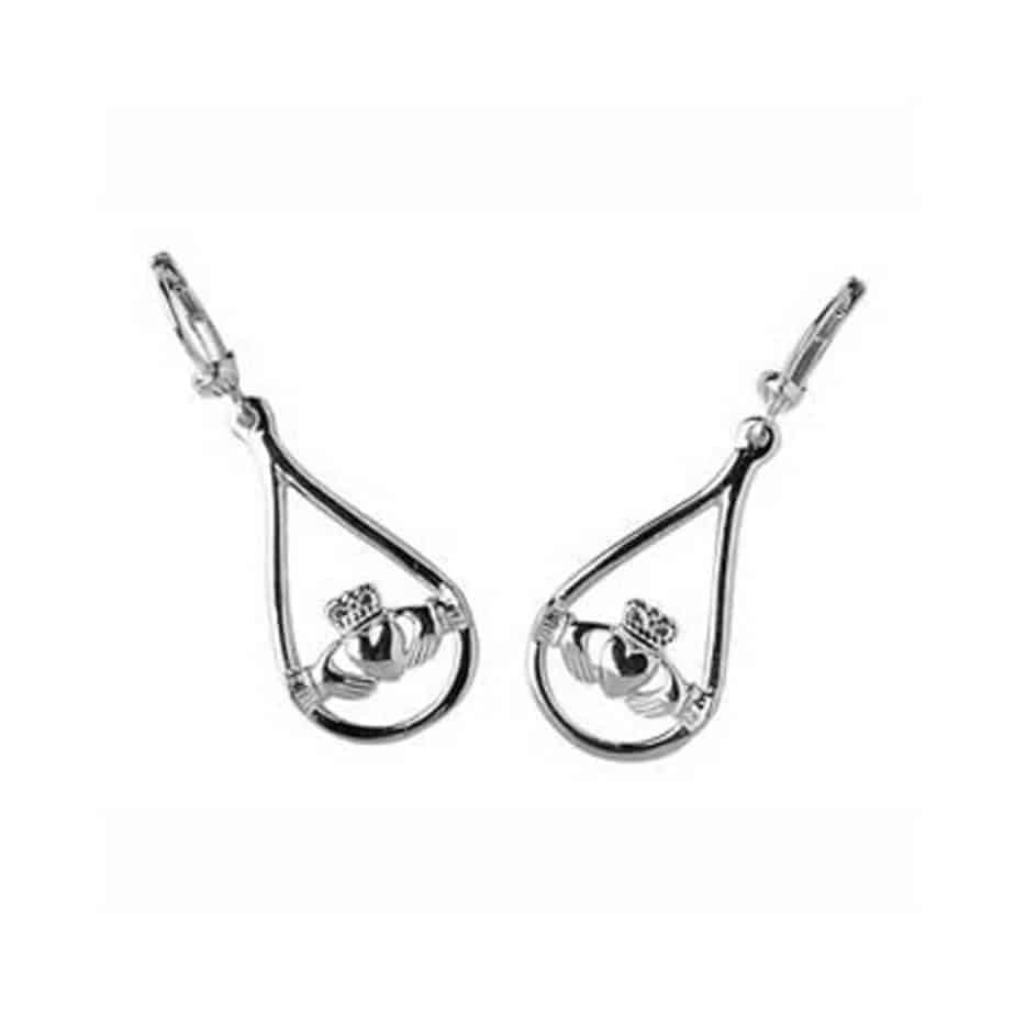 Silver Claddagh Earrings Pear Silver Claddagh Earrings Pear Shipped