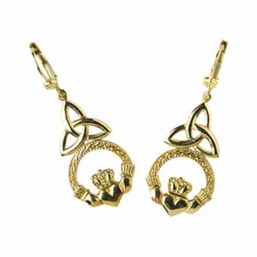 Celtic Claddagh Earrings 10k Gold Hallmarked For Authenticity At Gold Celtic Claddagh Earrings